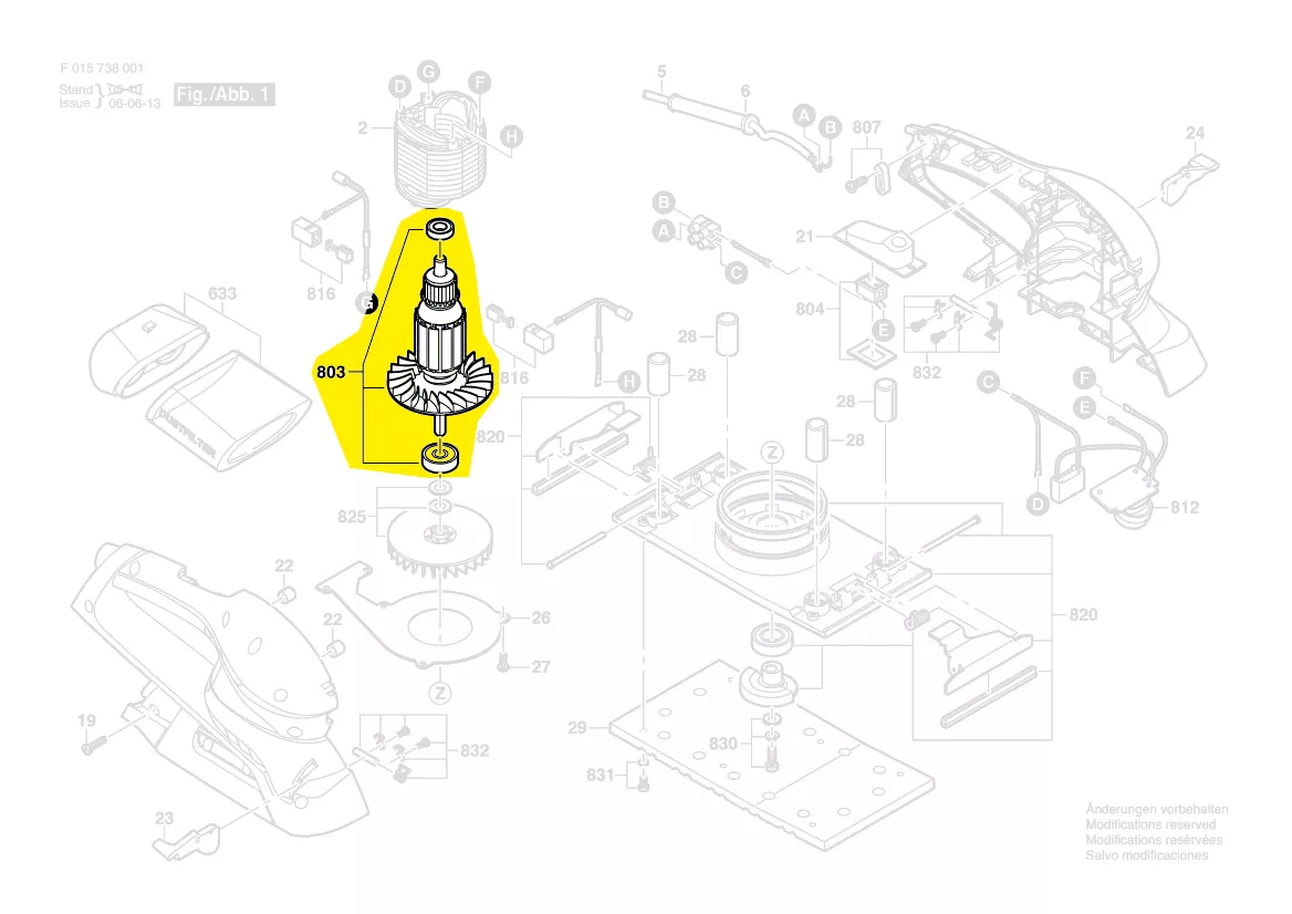 Induit réf. 2 610 396 542 Skil